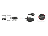 Delock USB Mikrofon mit Standfuß und Touch-Mute Taste