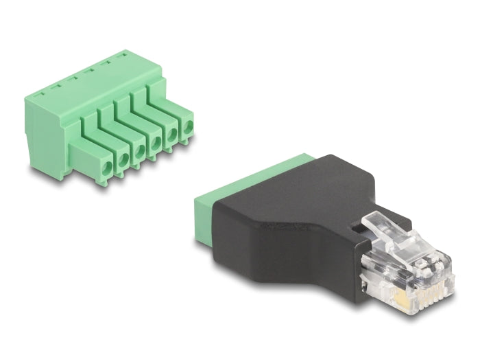 Delock RJ12 Stecker zu Terminalblock Adapter 6 Pin 2-teilig