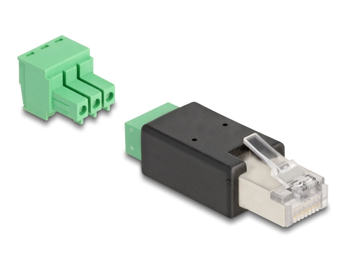 Delock RJ45 Stecker zu Terminalblock Adapter 3 Pin 2-teilig
