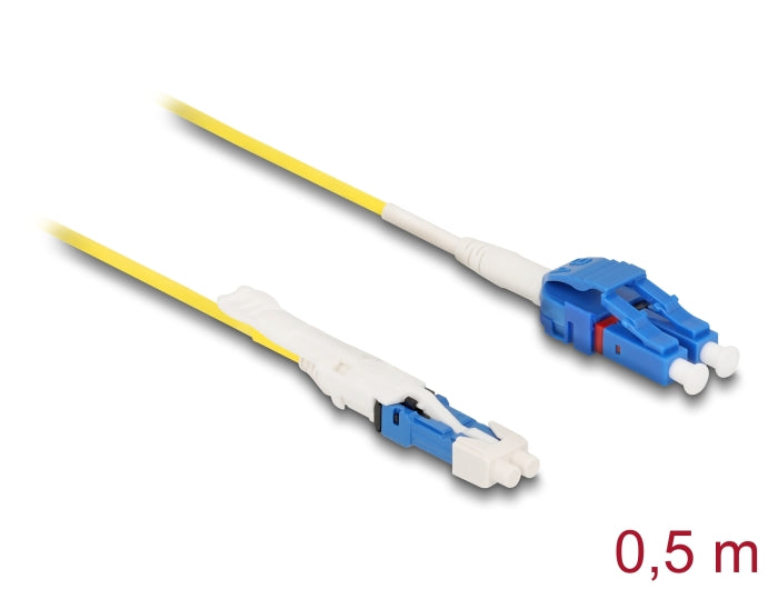 Delock LWL Kabel CS Stecker zu LC Duplex UPC Singlemode G657A2 / OS2 Uniboot 0,5 m