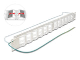 Delock 19″ Keystone Patchpanel mit 24 neigbaren Ports und Entlastungsschiene