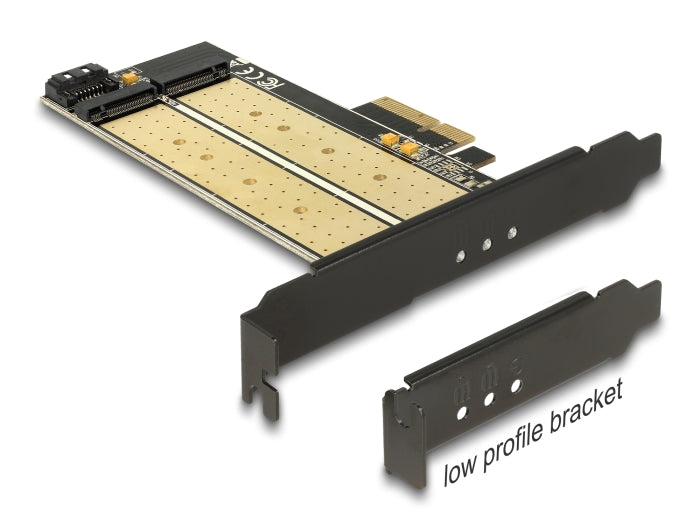 Delock PCI Express x4 Karte > 1 x intern M.2 Key B + 1 x intern NVMe M.2 Key M - Low Profile Formfaktor