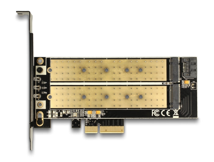 Delock PCI Express x4 Karte > 1 x intern M.2 Key B + 1 x intern NVMe M.2 Key M - Low Profile Formfaktor