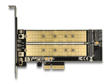 Delock PCI Express x4 Karte > 1 x intern M.2 Key B + 1 x intern NVMe M.2 Key M - Low Profile Formfaktor