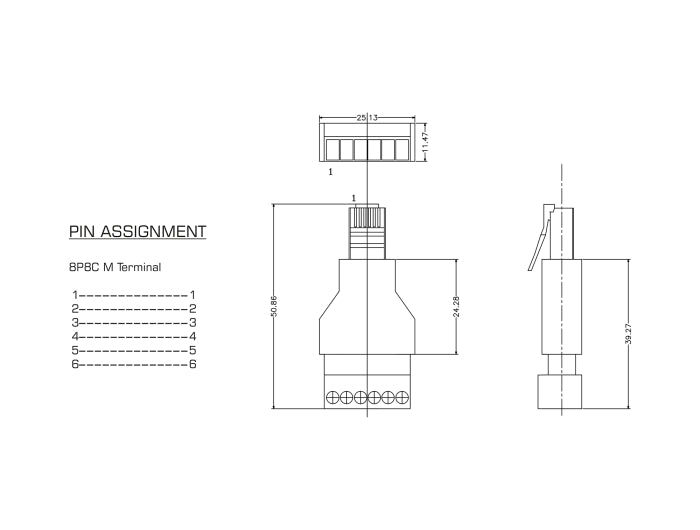Delock RJ12 Stecker zu Terminalblock Adapter 6 Pin 2-teilig