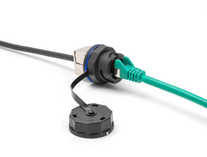 Schutzkappe für Delock RJ45 Einbaubuchsen 67047 und 67048 IP68 staub- und wasserdicht schwarz