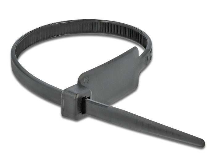 Delock Kabelbinder mit Beschriftungsfeld L 300 x B 4,8 mm schwarz 10 Stück