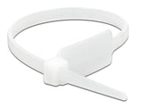 Delock Kabelbinder mit Beschriftungsfeld L 300 x B 4,8 mm weiß 10 Stück