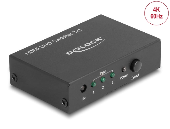 Delock HDMI UHD Switch 3 x HDMI in > 1 x HDMI out 4K