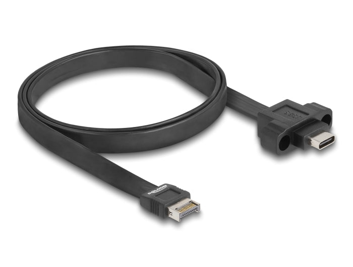 Delock USB 10 Gbps Flachbandkabel Typ-E Key A 20 Pin Stecker zu USB Type-C™ Buchse zum Einbau 75 cm