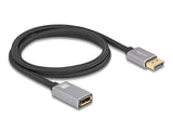 Delock DisplayPort Verlängerungskabel 8K 60 Hz 1 m grau Metall ohne Einrastfunktion