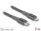 Delock Daten- und Ladekabel USB Type-C™ zu Lightning™ für iPhone™, iPad™ und iPod™ grau 2 m MFi