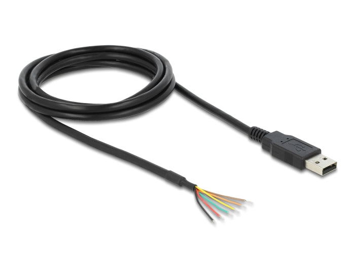 Delock USB 2.0 zu Seriell UART TTL (3,3 V) Konverter mit 6 offenen Kabelenden und 3,3 V Ausgangsspannung 1,8 m