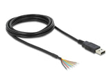 Delock USB 2.0 zu Seriell UART TTL (3,3 V) Konverter mit 6 offenen Kabelenden und 3,3 V Ausgangsspannung 1,8 m