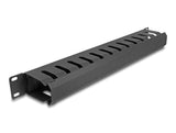 Delock 19″ Kabelmanagement Rangierpanel mit Bürste und 2 Öffnungen 1 HE schwarz