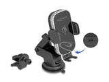 Delock Wireless Car Charger Smartphone Halterung mit Ladefunktion und Kühlung 15 W - Qi
