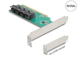 Delock PCI Express x16 Karte zu 4 x intern SFF-8643 NVMe - Bifurcation - Low Profile Formfaktor