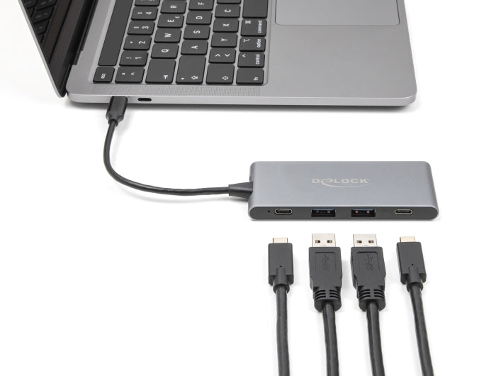 Delock 4 Port USB Type-C™ Hub mit 2 x USB Typ-A und 2 x USB Type-C™ 10 Gbps