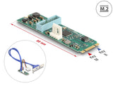Delock Konverter M.2 Key B+M Stecker zu 2 x USB 5 Gbps Typ-A Buchse mit 50 cm Kabel