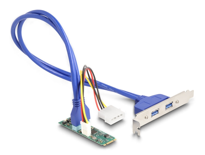 Delock Konverter M.2 Key B+M Stecker zu 2 x USB 5 Gbps Typ-A Buchse mit 50 cm Kabel