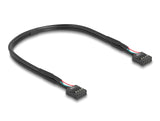 Delock USB 2.0 Adapter Pfostenstecker zu 2 x intern USB Type-E Key A Buchse gewinkelt magnetisch mit USB Pin Header Kabel 30 cm