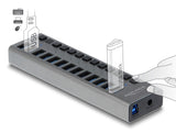 Delock Externer USB 5 Gbps Hub mit 13 Ports + Schalter