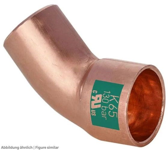 Bogen 45 Grad K5040 2-1/8" löt i/a K65 (Kupferlegierung)