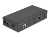 Delock Industrie Hub 4 x USB 2.0 Typ-A mit 15 kV ESD Schutz und Hutschienenbefestigung