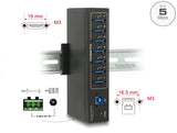 Delock Externer Industrie Hub 7 x USB 3.0 Typ-A mit 20 kV ESD Schutz