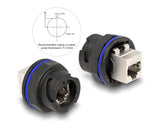 Delock RJ45 Cat.6A Einbaubuchse / Kupplung schwarz