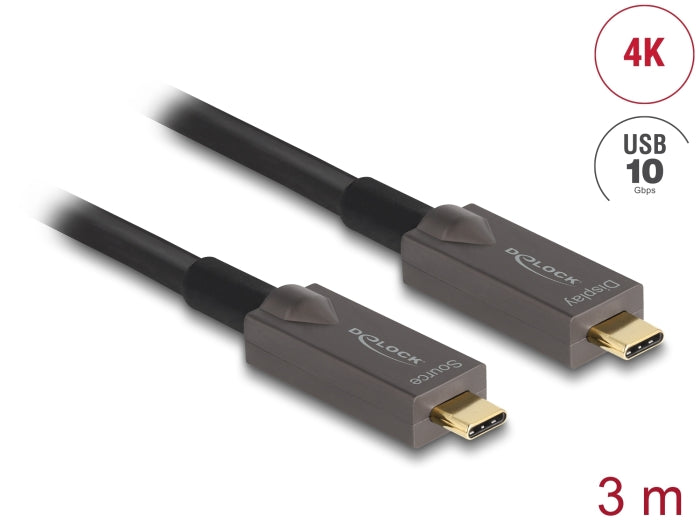 Delock Aktives Optisches USB-C™ 4K Video + Daten + PD Kabel 3 m