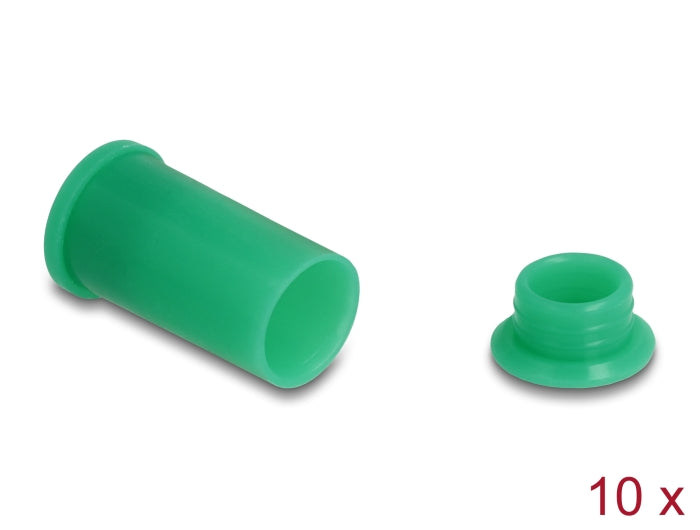 Delock DL4 Staubschutz für Stecker und Buchse, Silikon, 2-teilig, grün 10er Set