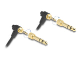 Delock Spiralkabel 3,5 mm 3 Pin Klinkenstecker zu Klinkenstecker gewinkelt mit Schraubadapter zu 6,35 mm 75 cm