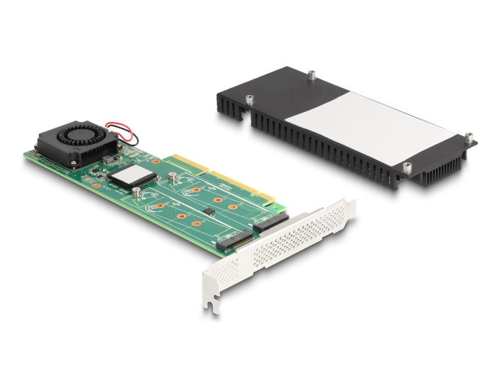 Delock PCI Express x8 Karte zu 2 x intern NVMe M.2 Key M mit RAID - Low Profile Formfaktor