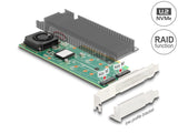 Delock PCI Express x8 Karte zu 2 x intern NVMe M.2 Key M mit RAID - Low Profile Formfaktor