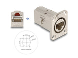 Delock D-Typ RJ45 Einbaubuchse / Kupplung Cat.6A STP Metall