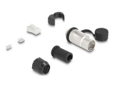 RJ45 Modularer Stecker zur Eigenmontage Cat.6A mit robusten Kabelsteckergehäuse und Schutzkappe passend für die Delock Durchführungskupplungen 67061 und 67062