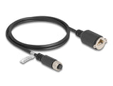 Delock M12 Kabel A-kodiert 8 Pin Buchse zu RJ45 Buchse zum Einbau Cat.5e FTP 1 m schwarz