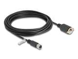 Delock M12 Kabel D-kodiert 4 Pin Buchse zu RJ45 Buchse zum Einbau Cat.5e FTP 5 m schwarz