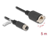 Delock M12 Kabel A-kodiert 8 Pin Buchse zu RJ45 Buchse zum Einbau Cat.5e FTP 5 m schwarz