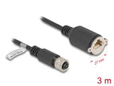 Delock M12 Kabel D-kodiert 4 Pin Buchse zu RJ45 Buchse zum Einbau Cat.5e FTP 3 m schwarz