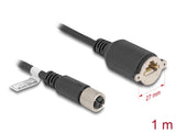 Delock M12 Kabel X-kodiert 8 Pin Buchse zu RJ45 Buchse zum Einbau Cat.6A S/FTP 1 m schwarz