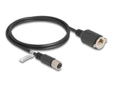 Delock M12 Kabel X-kodiert 8 Pin Buchse zu RJ45 Buchse zum Einbau Cat.6A S/FTP 1 m schwarz