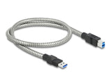 Delock USB 5 Gbps Kabel Typ-A Stecker zu Typ-B Stecker mit Metallmantel 0,5 m