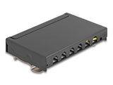 Delock Mini Desktop Patchpanel RJ45 Buchse 6 Port Cat.6A geschirmt schwarz - zur Montage an Tisch, Wand oder Hutschiene