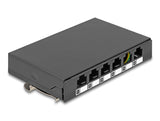 Delock Leergehäuse 6 Port für Keystone RJ-Module schwarz - zur Montage an Tisch, Wand oder Hutschiene