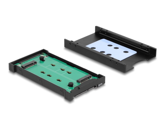 Delock Konverter M.2 Key M NVMe SSD zu U.2 oder M.2 Key B SATA SSD zu SATA - werkzeugfrei