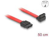 Delock SATA 3 Gb/s Kabel gerade auf oben gewinkelt 50 cm rot
