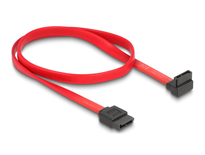 Delock SATA 3 Gb/s Kabel gerade auf oben gewinkelt 50 cm rot