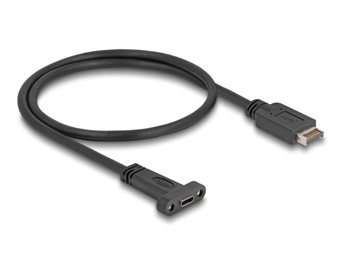 Delock USB 10 Gbps Kabel USB Typ-E Key A 20 Pin Stecker zu USB Type-C™ Buchse zum Einbau 50 cm